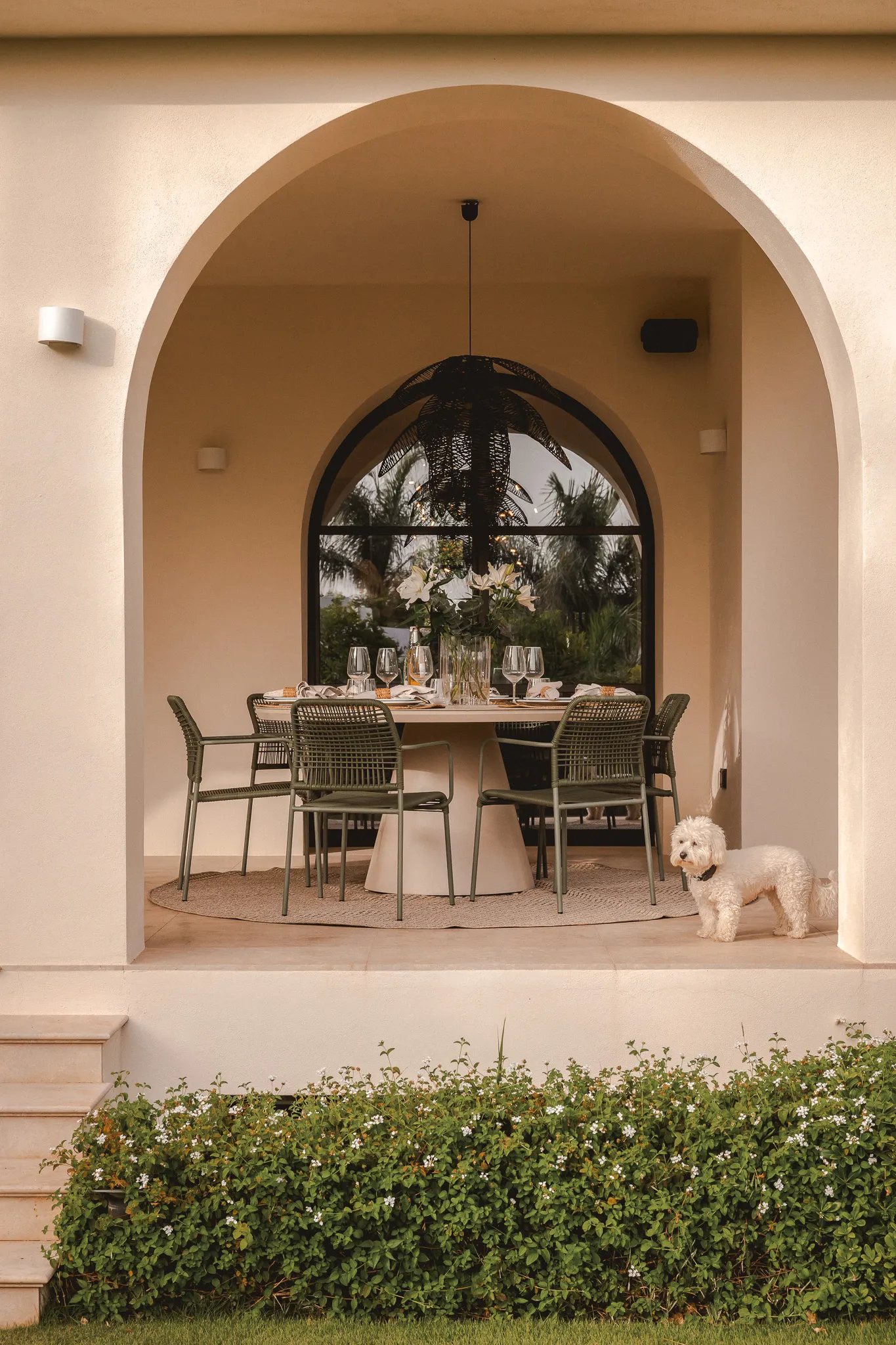 Dinne table in the sunset