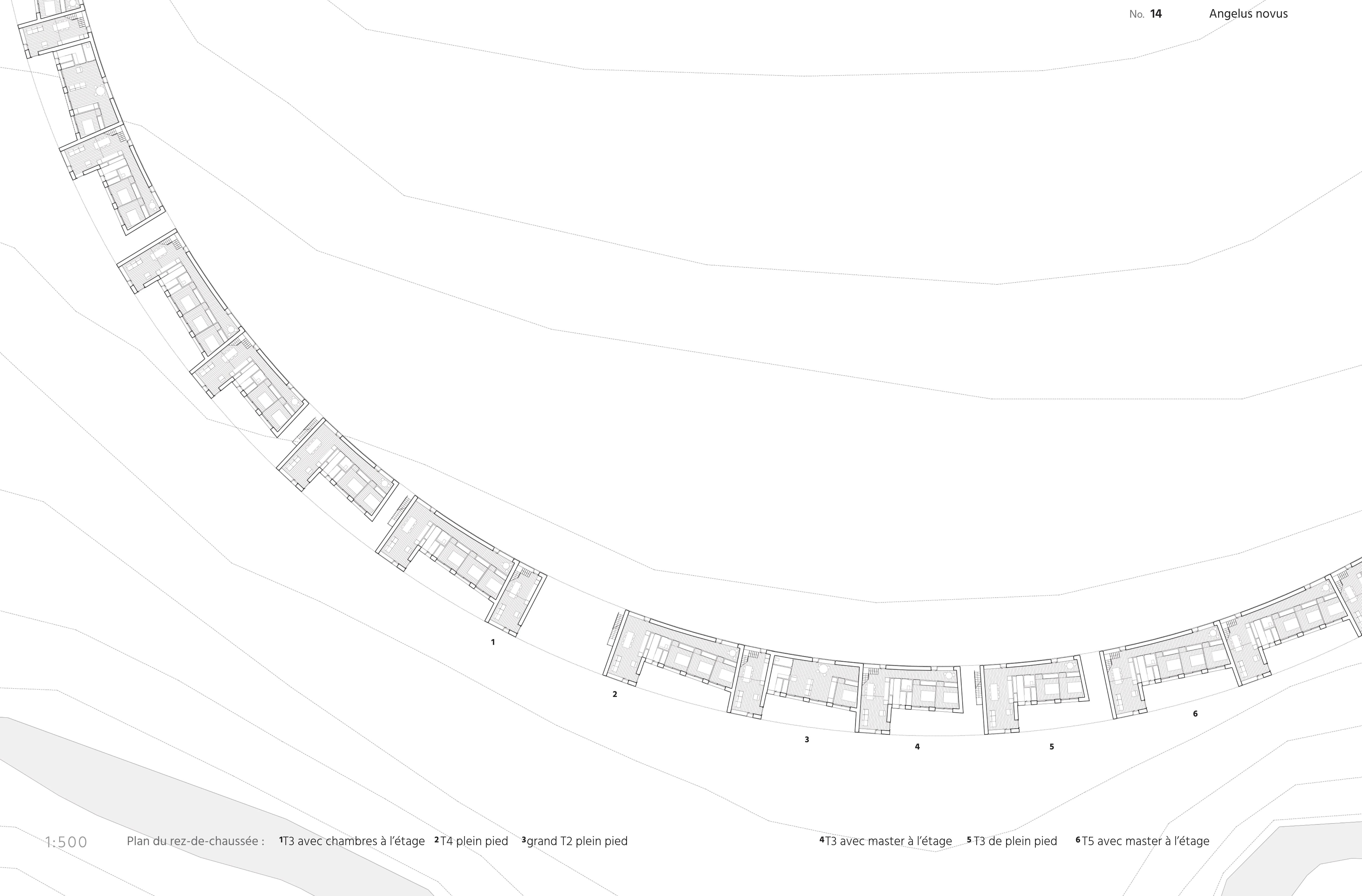 Housing project logements collectifs plan groundfloor
