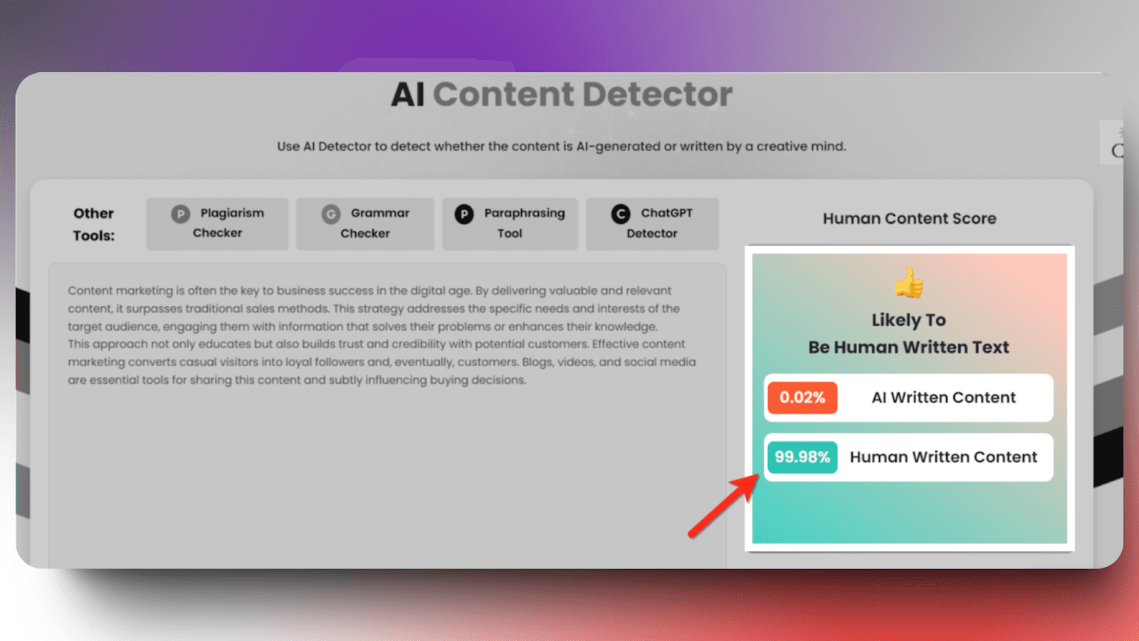 Jasper - human content score