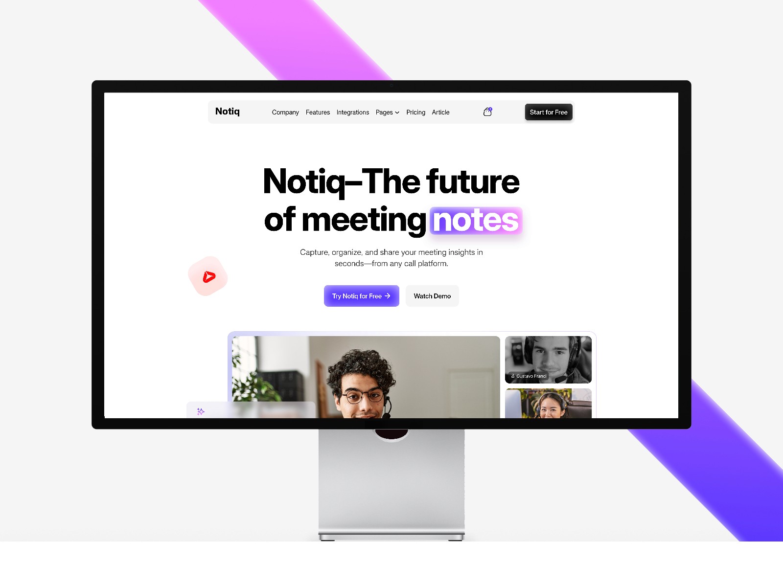 NotiqX — 现代专业 AI 产品官网设计灵感