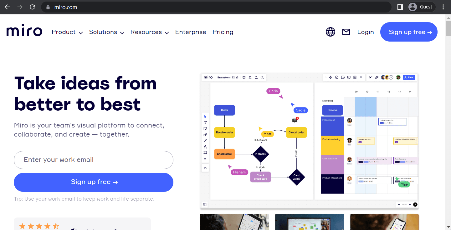 miro landing page