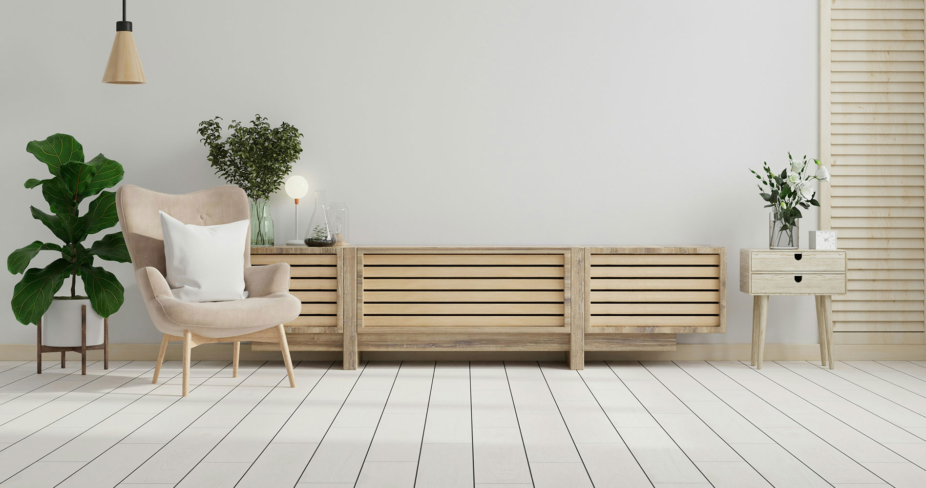 tv-cabinet-with-white-color-wall-on-wood-flooring3d-rendering