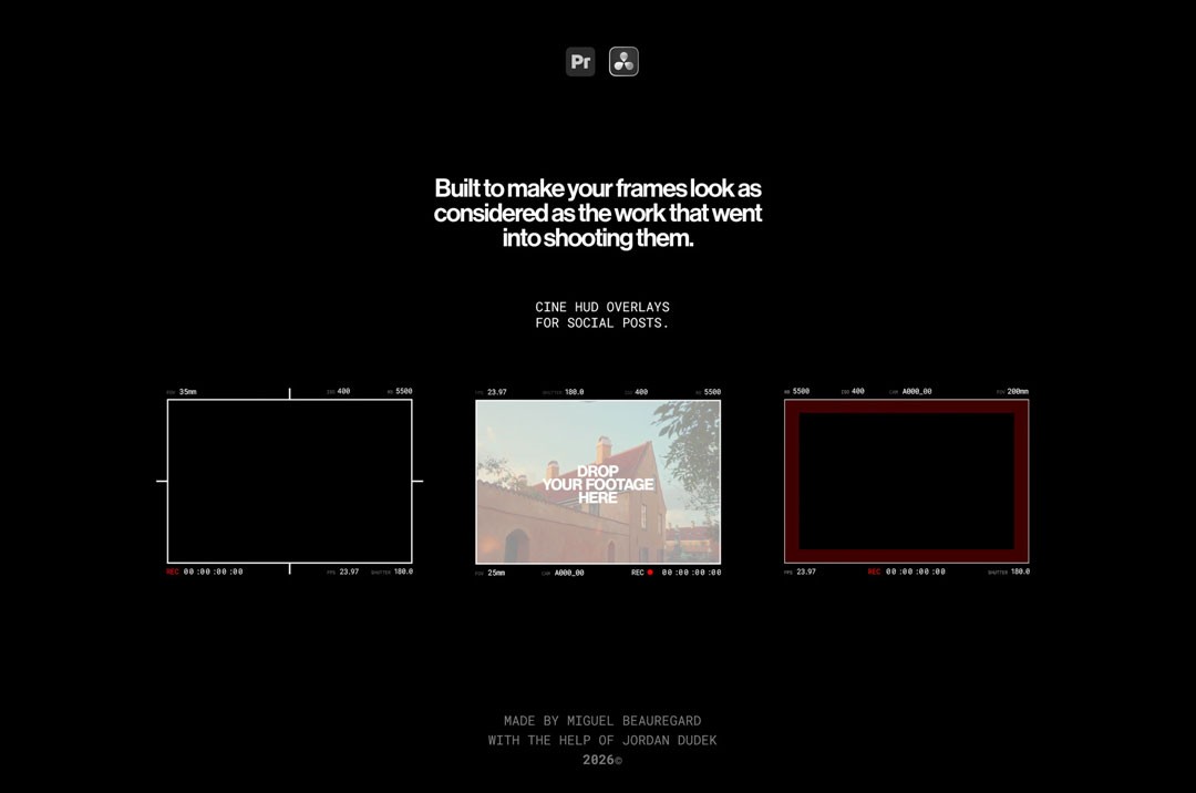 Cine HUD — Overlay Pack
