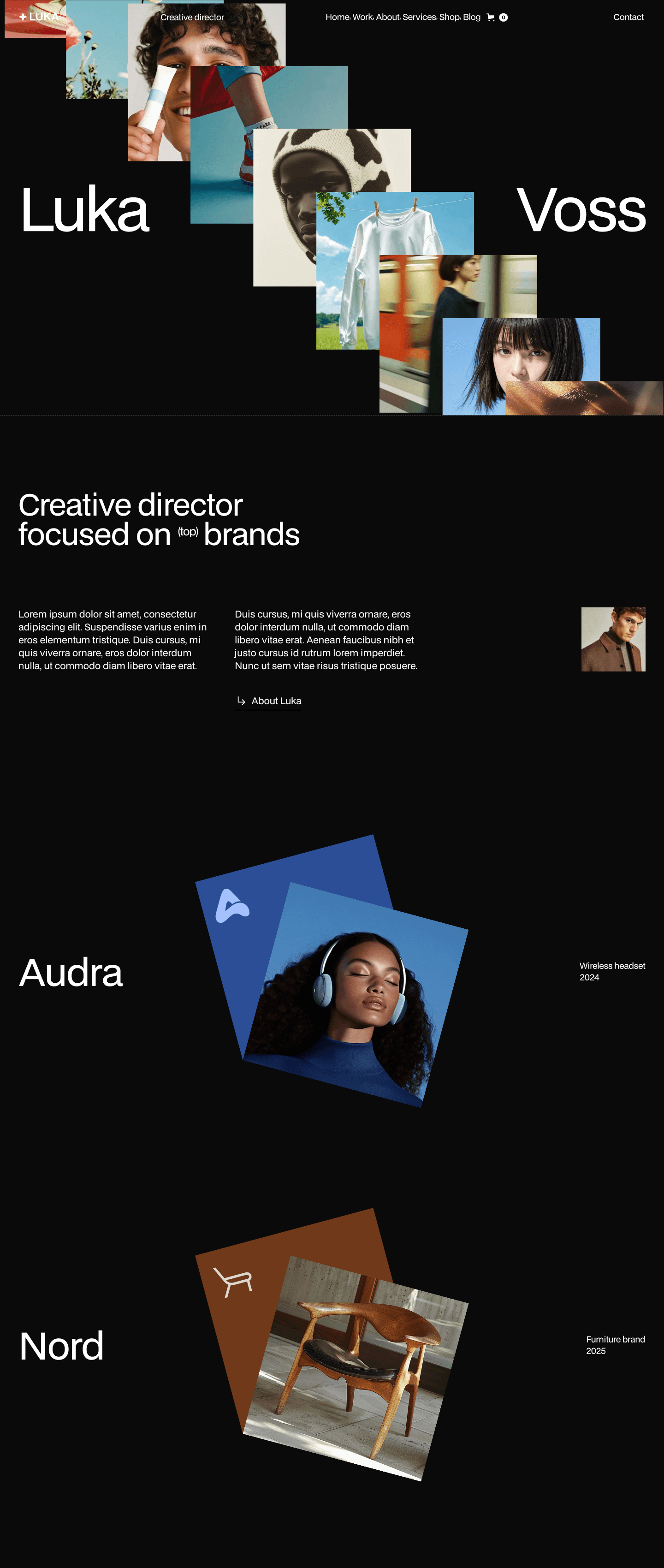 Screenshot of luka agency webflow template