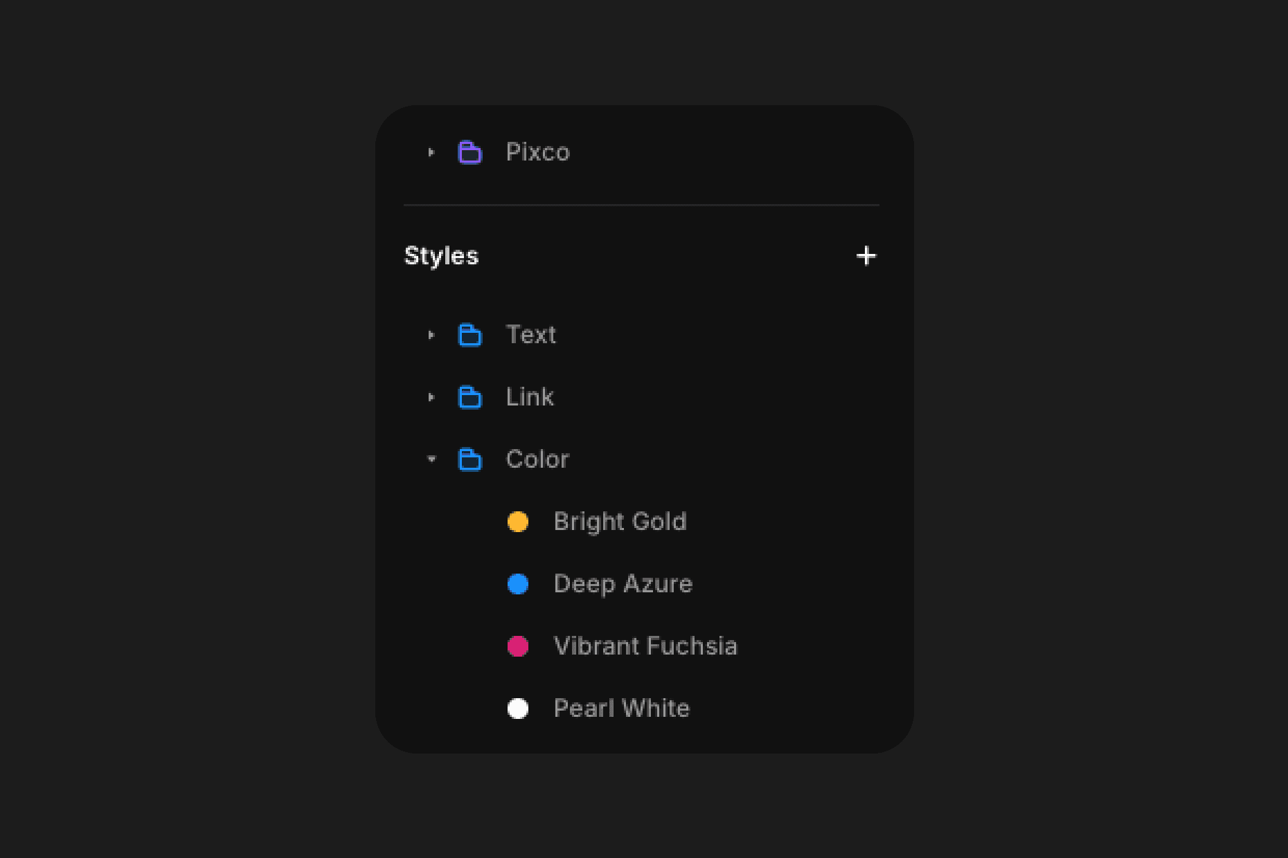 framer user interface styles folders components resources pixco