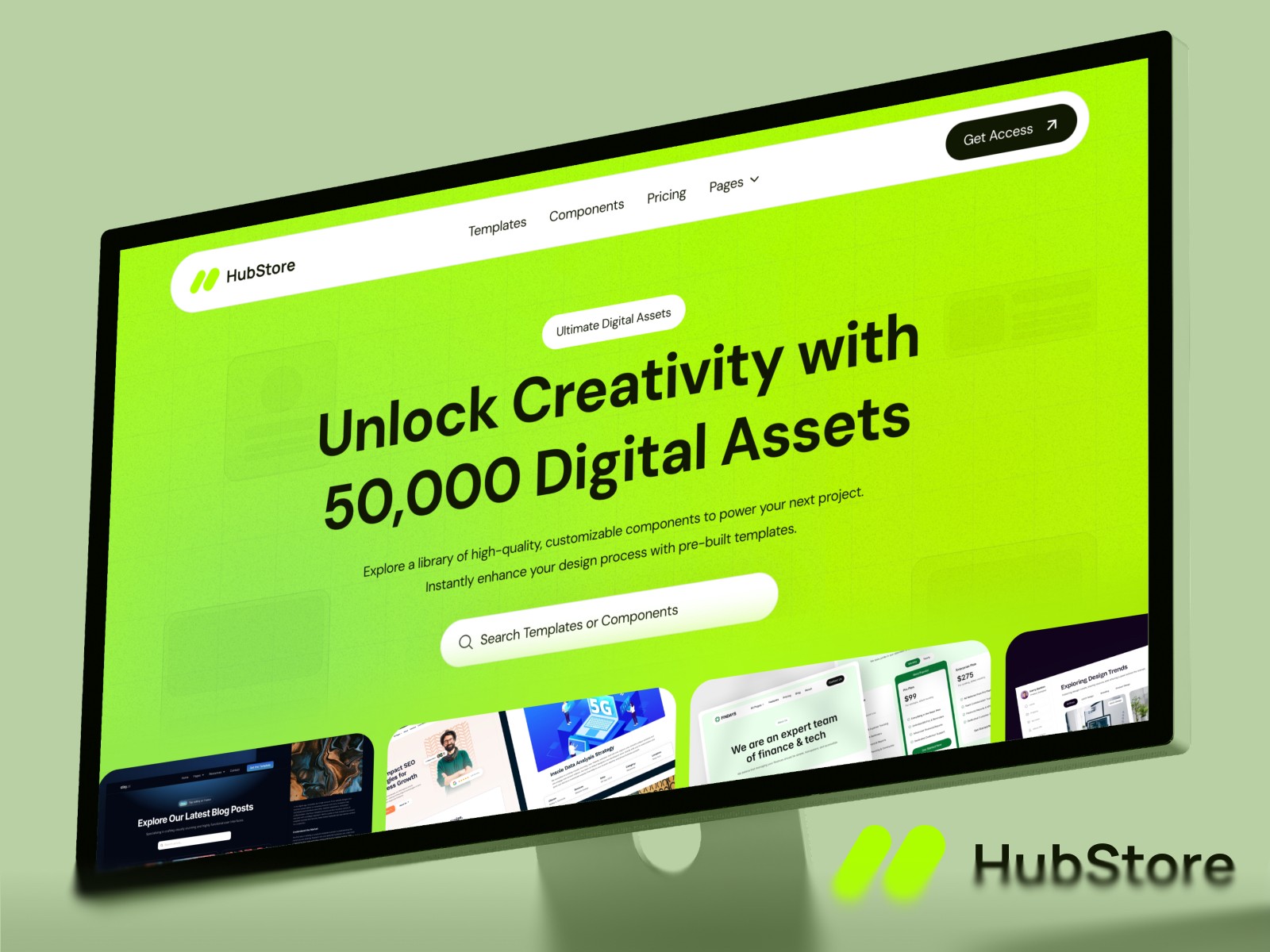 HubStore — 彩色3D 插画风电商网站设计灵感
