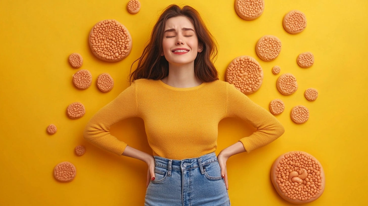Woman with gut problems