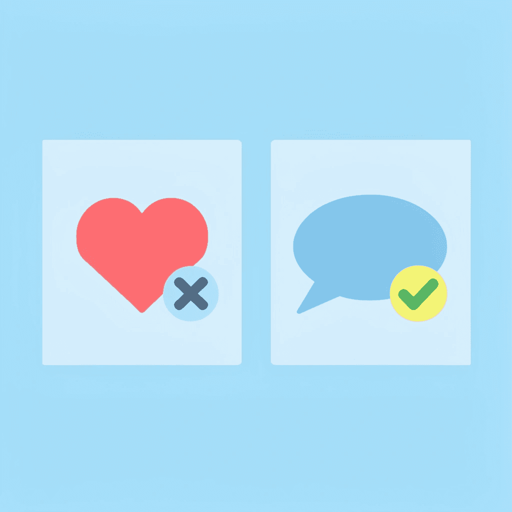 Comparison showing private acknowledgment on left versus public party celebration on right with increased impact