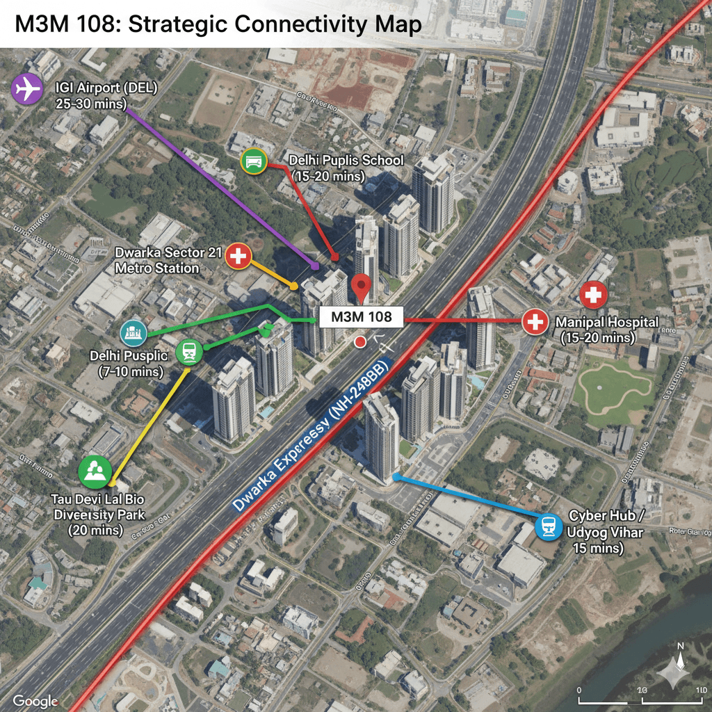 M3M Sector 108 Location Map