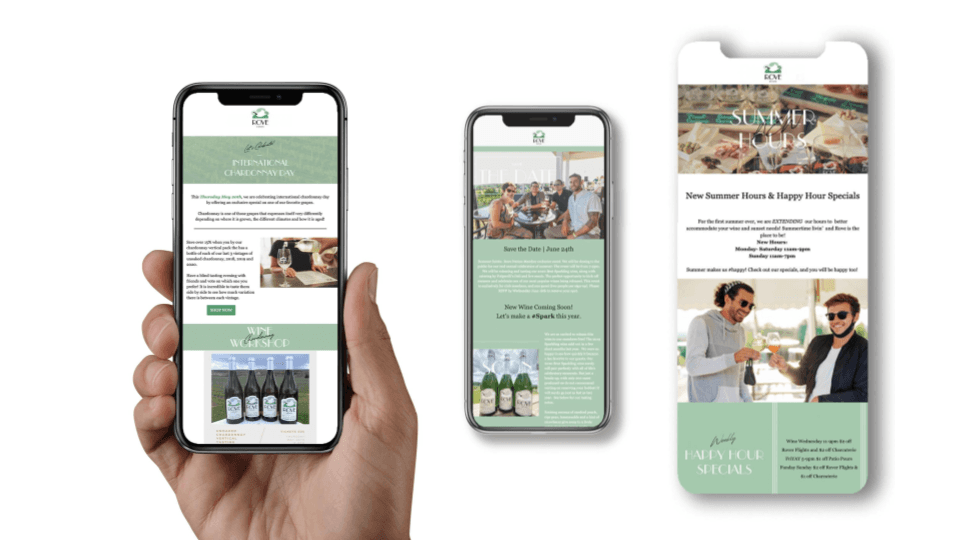 Rove Winery email marketing