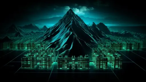 stilistische Darstellung eines Berges