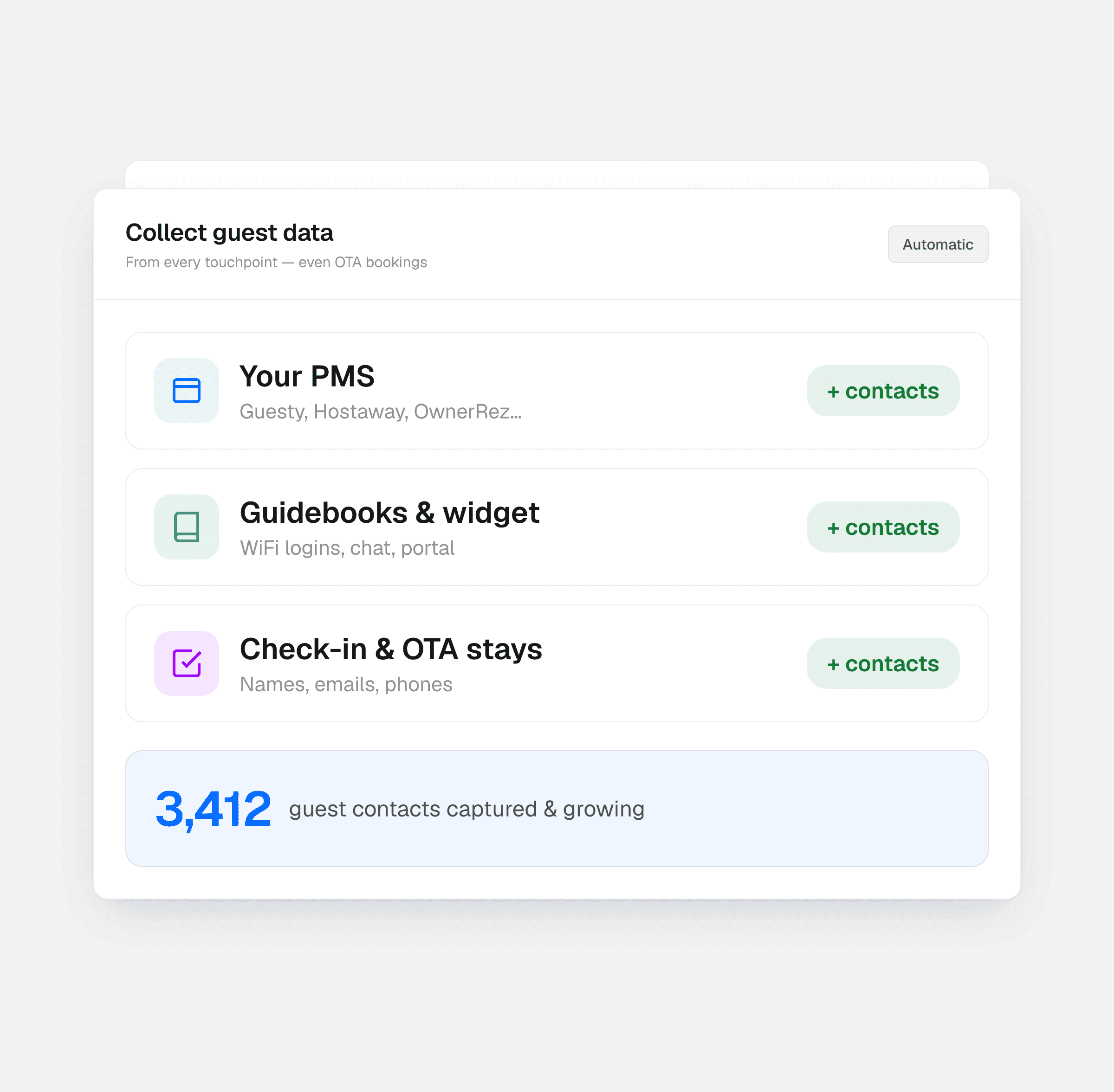 Collect guest data