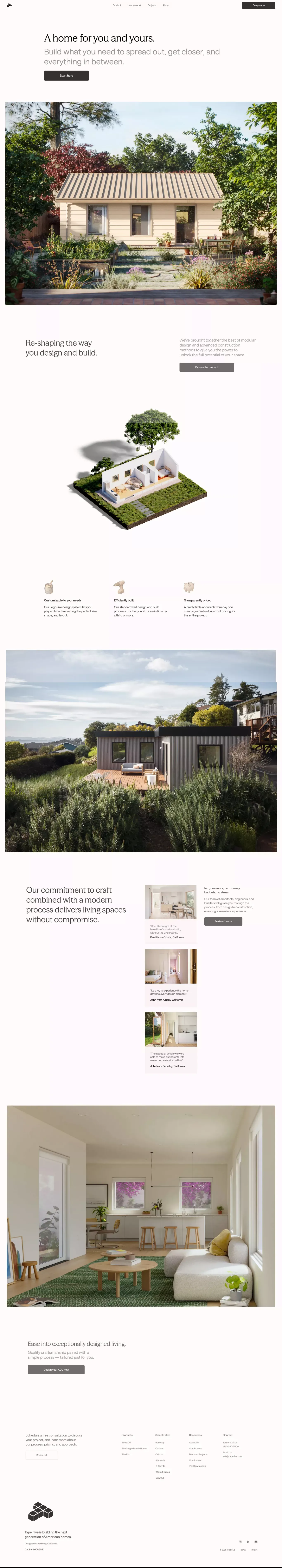 Customizable Backyard Homes portfolio page screenshot showcasing Architecture and Real Estate design