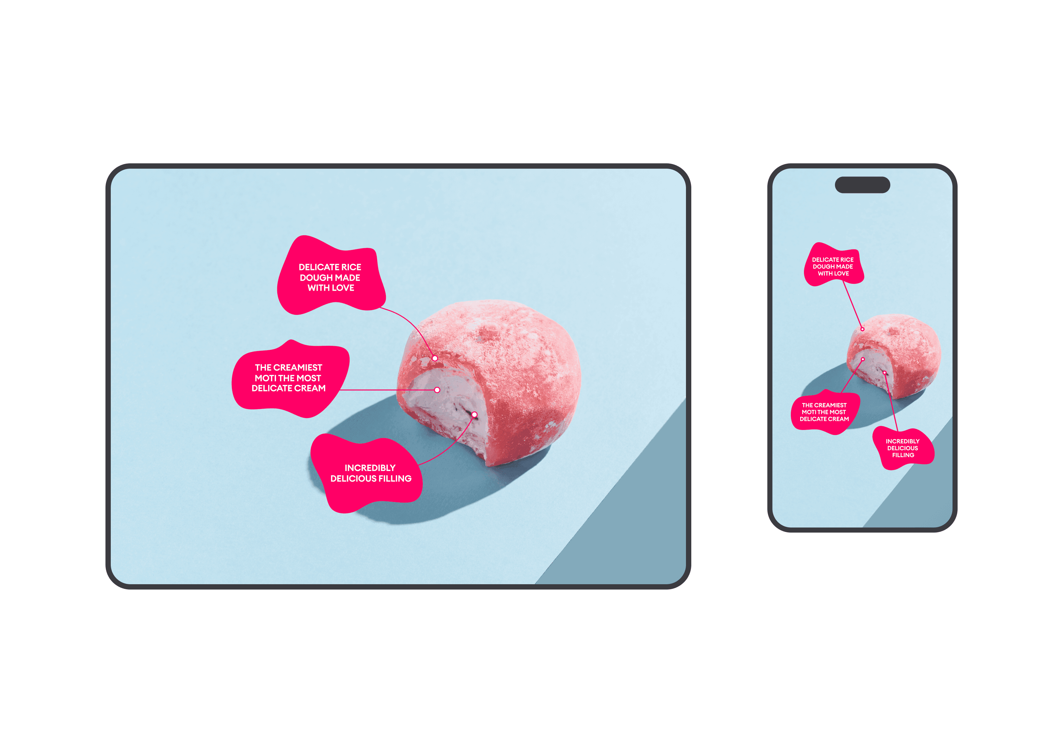 Homepage layout of the Moti project demonstrating responsive grid and clear visual hierarchy.