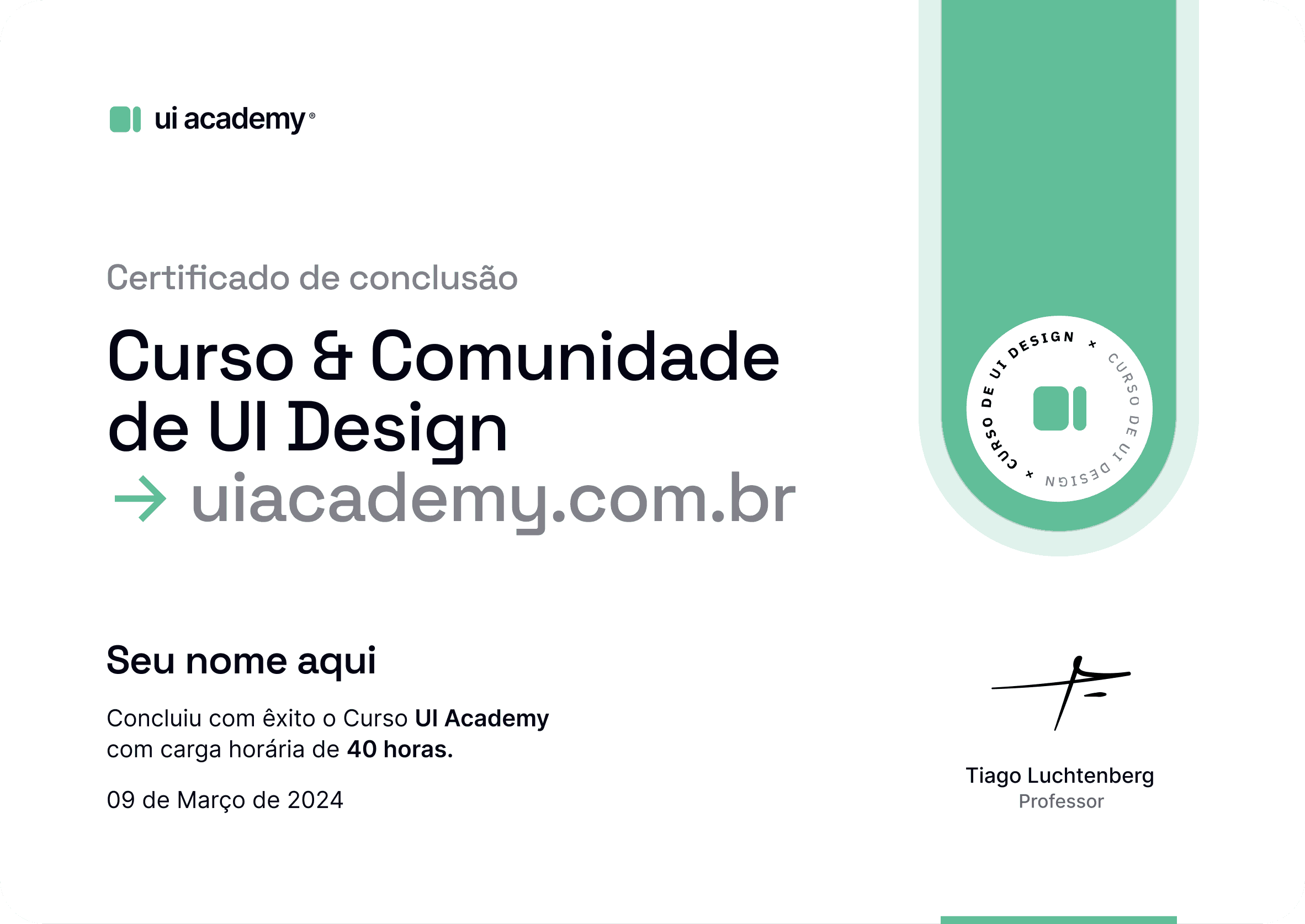 Certificado da UI Academy