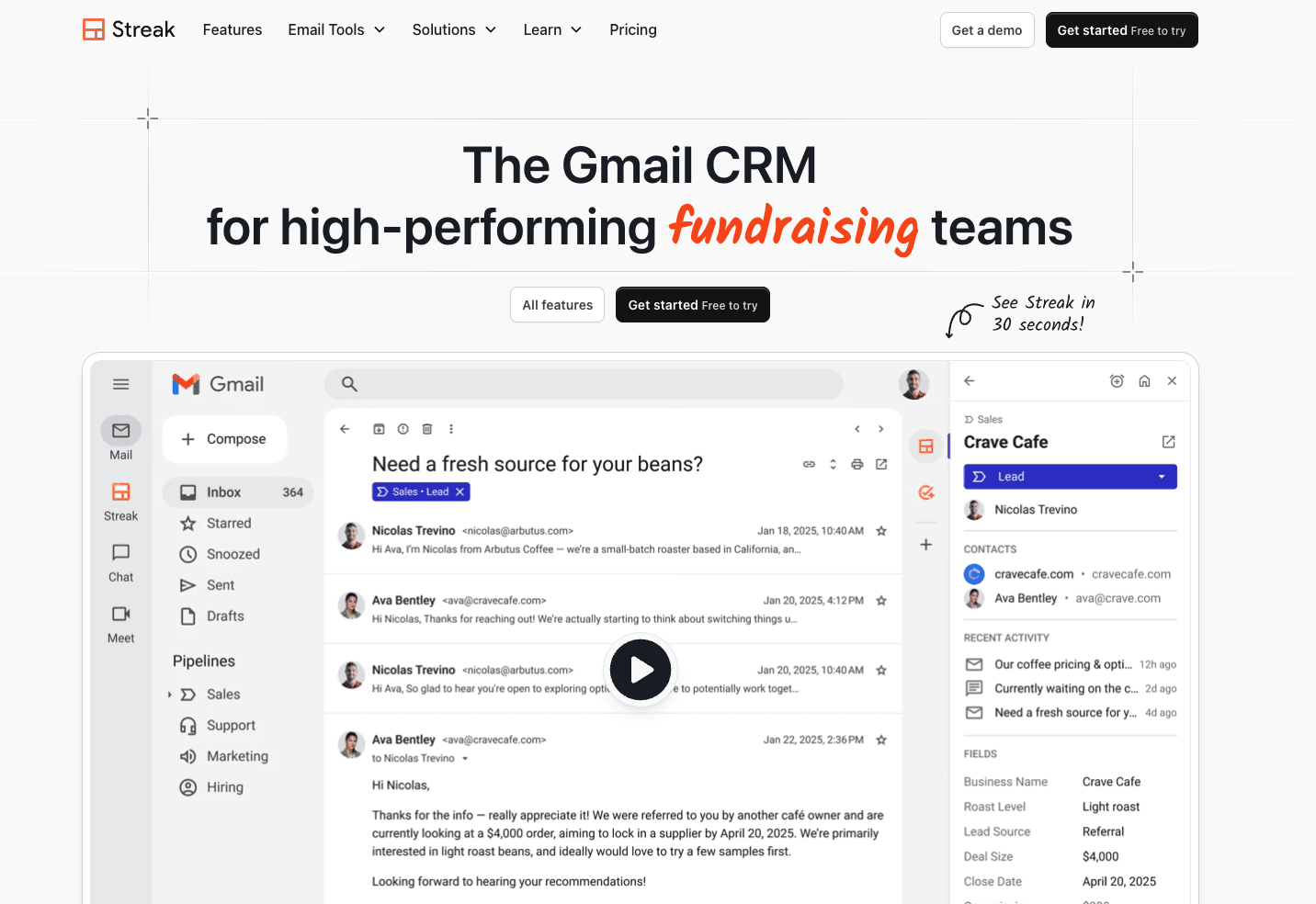 CRM Integration with Google Meet - Streak