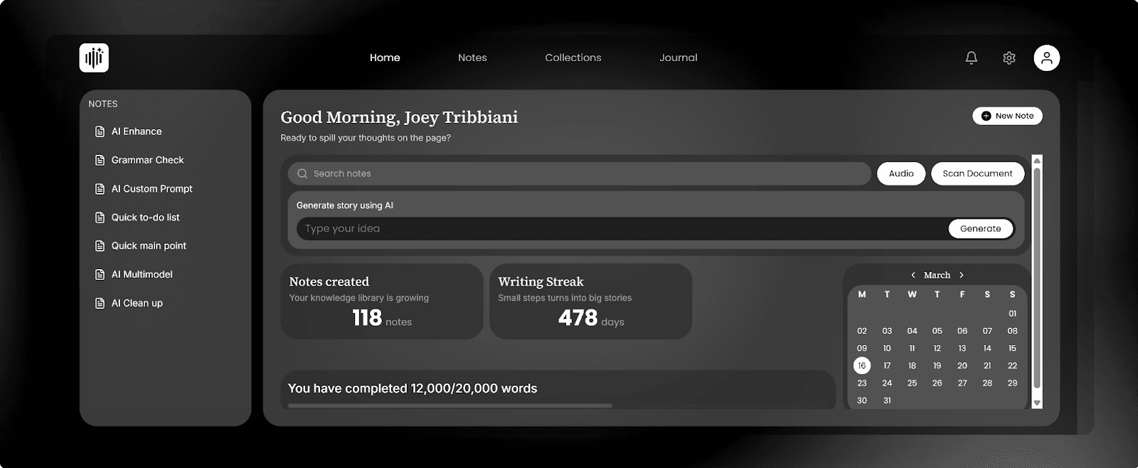 VoiceToNotes screenshot