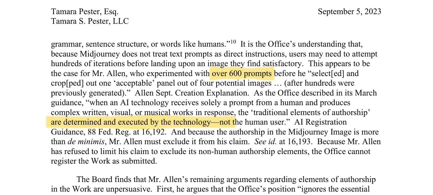 US Copyright Office Review Board, 5 September 2023, p. 7