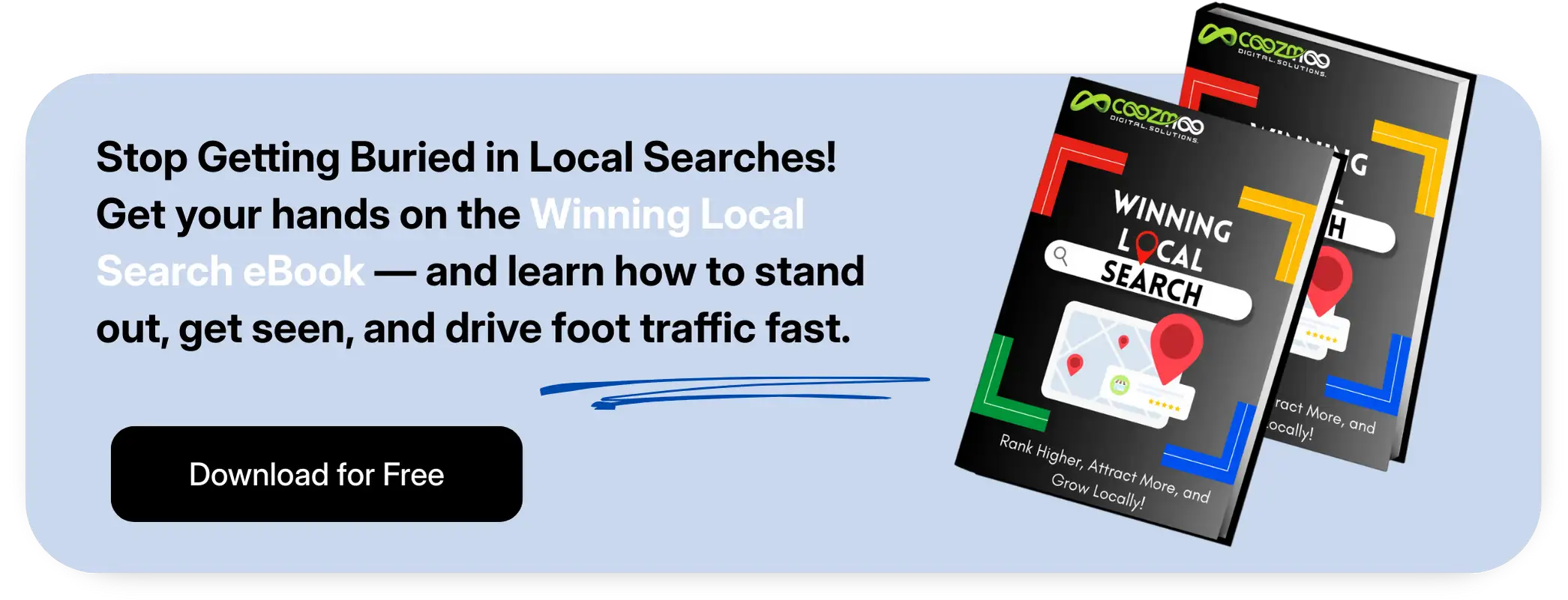 Call-to-action for Coozmoo Local SEO ebook
