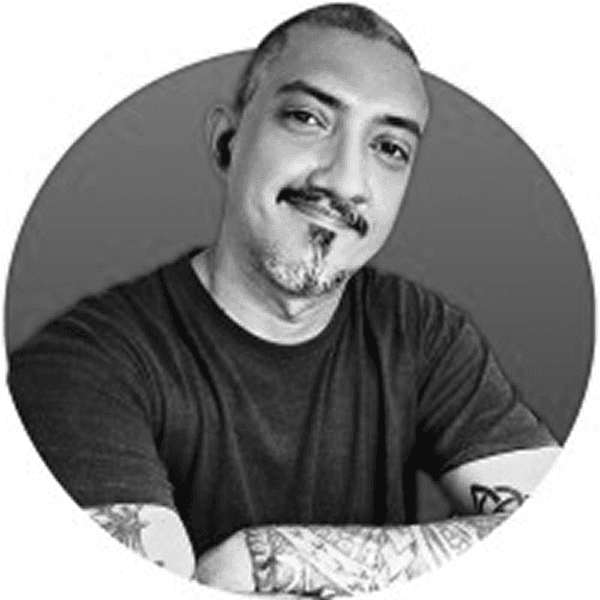 Portrait avatar of a woman with dark hair on a green background