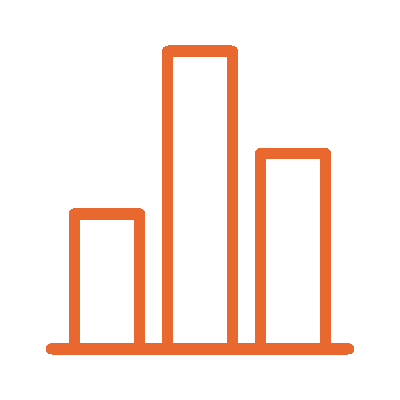 Animated orange bar chart icon