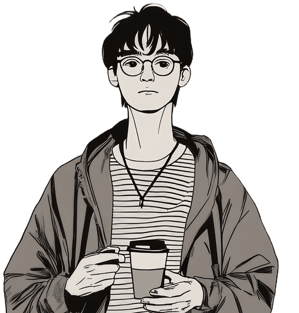 Stylized Man in Modern Casual Attire 