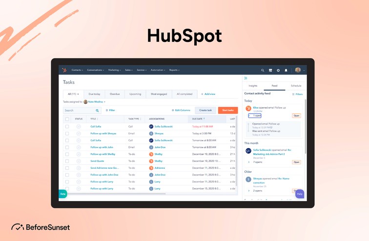 HubSpot Task Management Software