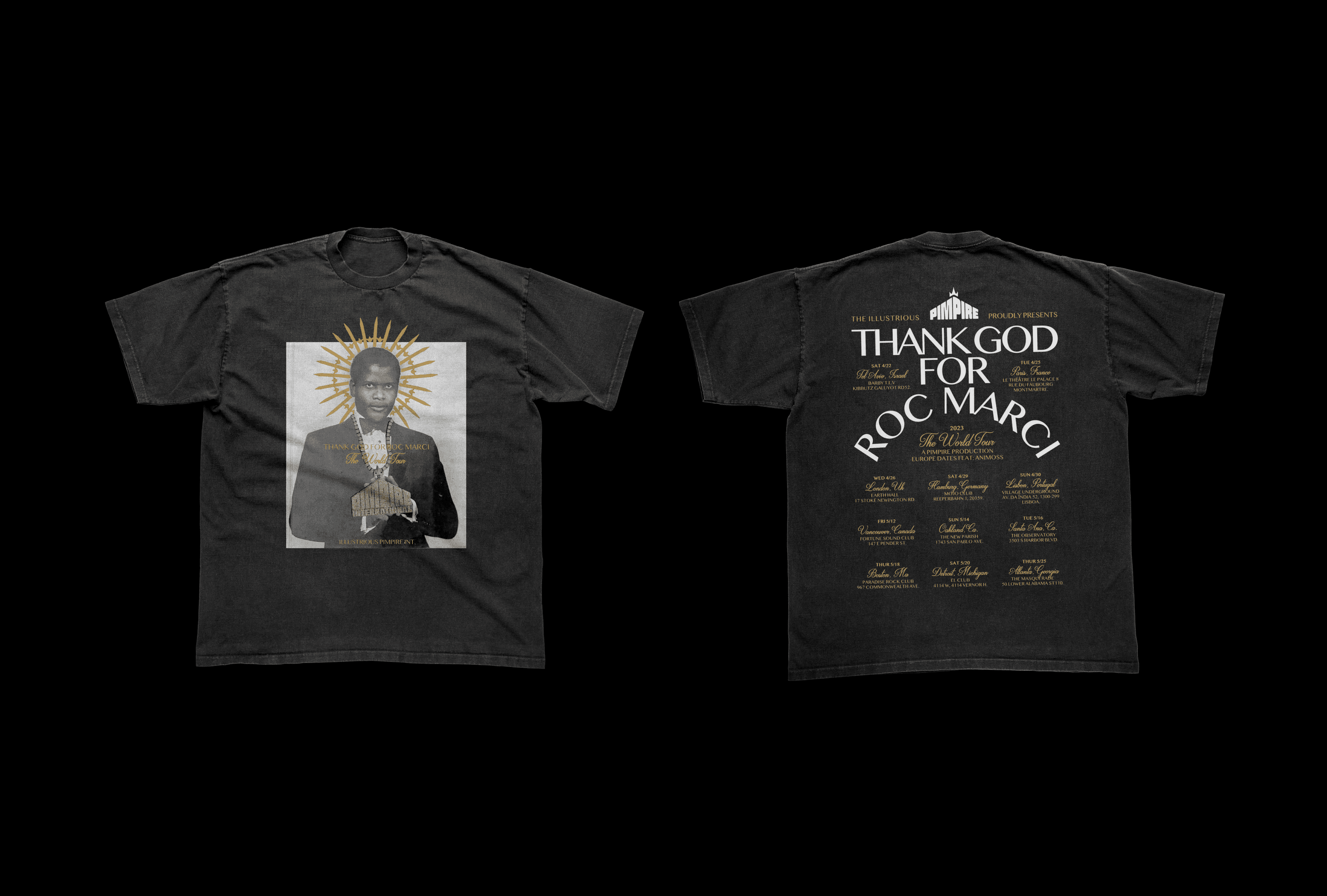 front and back view of the T shirt