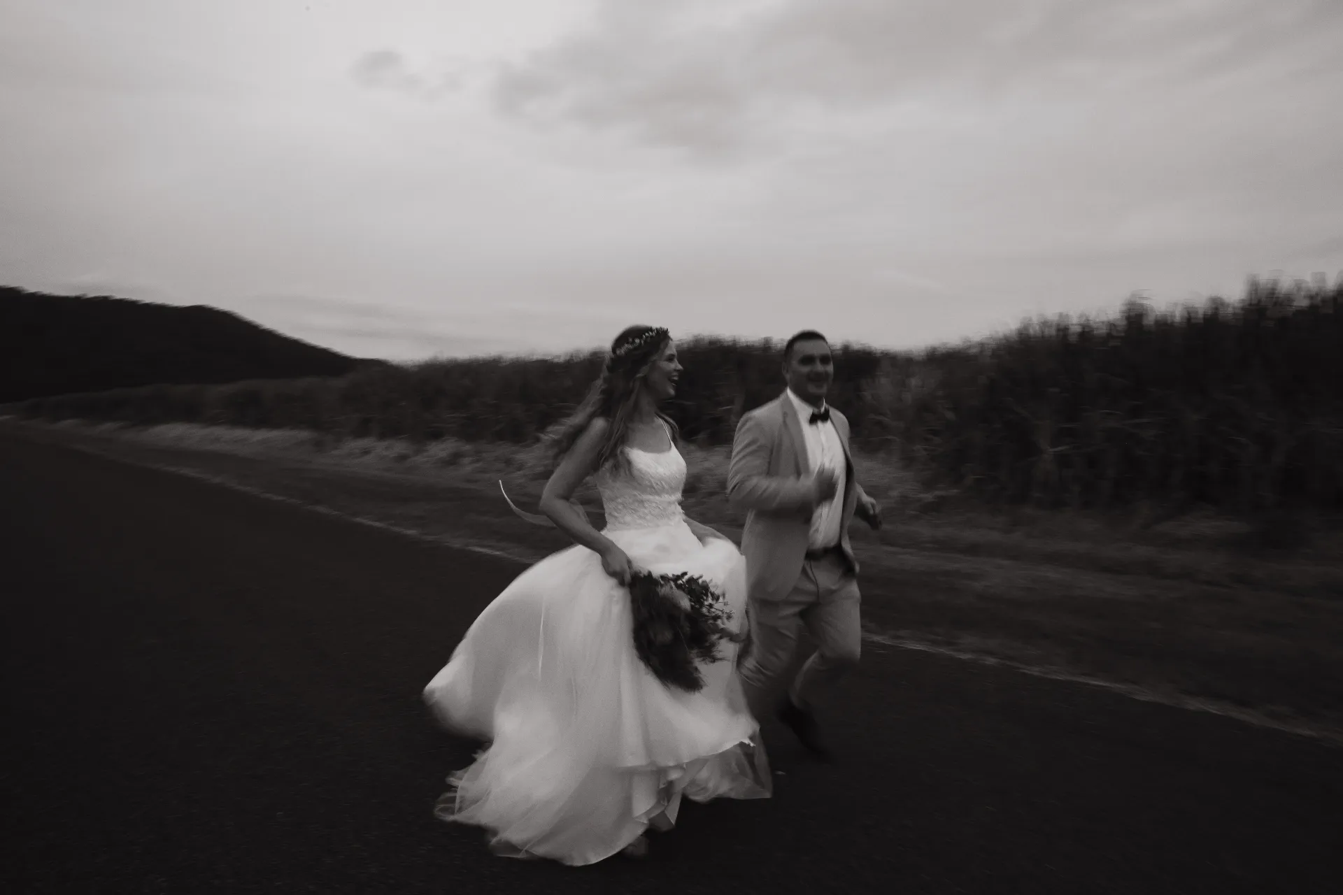 man and woman holding hands focus photo