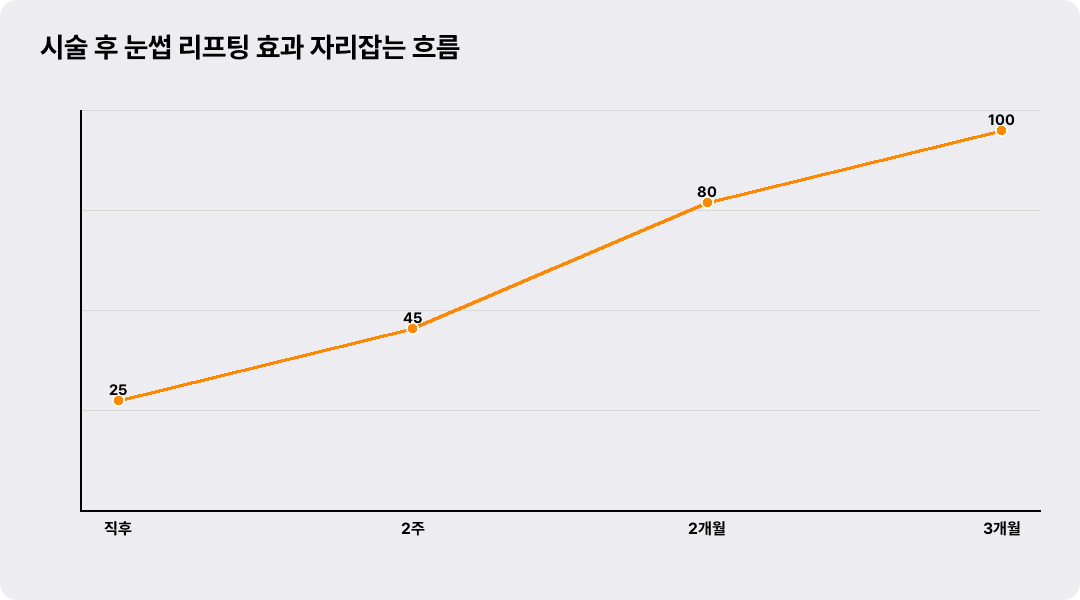 시술 후 눈썹 리프팅 효과 자리잡는 흐름