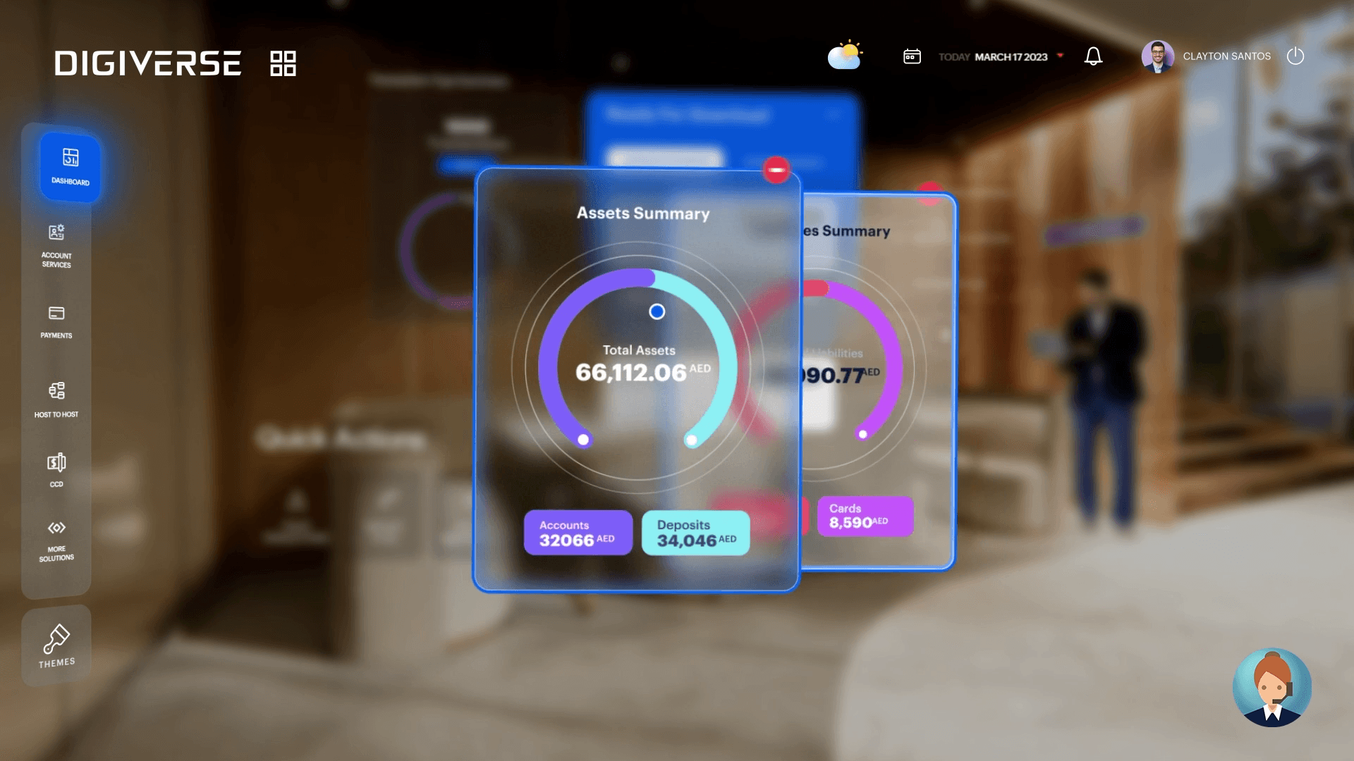 man playing VR goggles