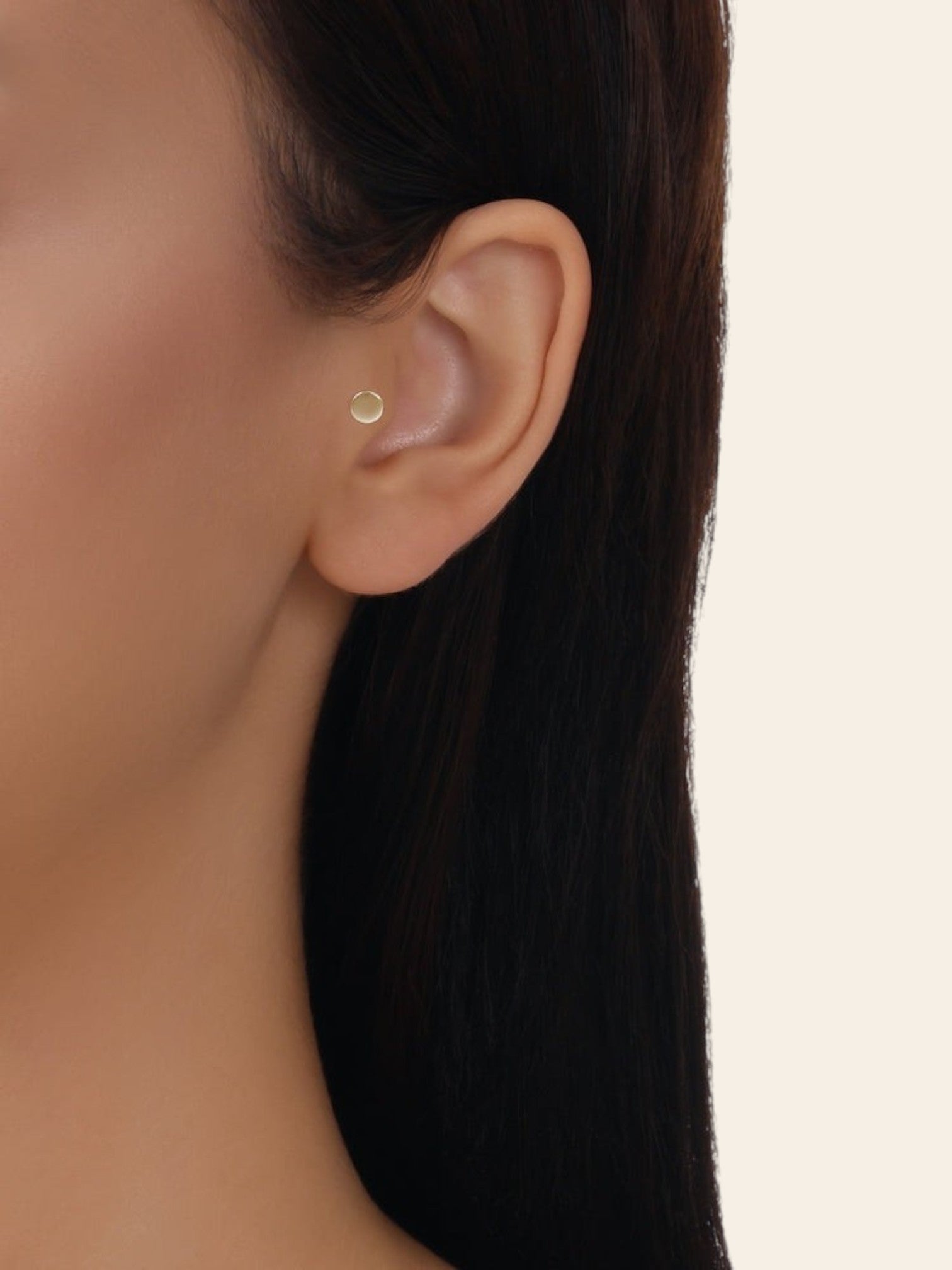 Assos Pırlanta 14 Ayar Altın Minimal Tasarım Tragus Piercing Küpe