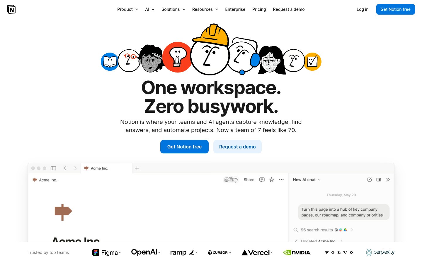 Notion for organizing report research