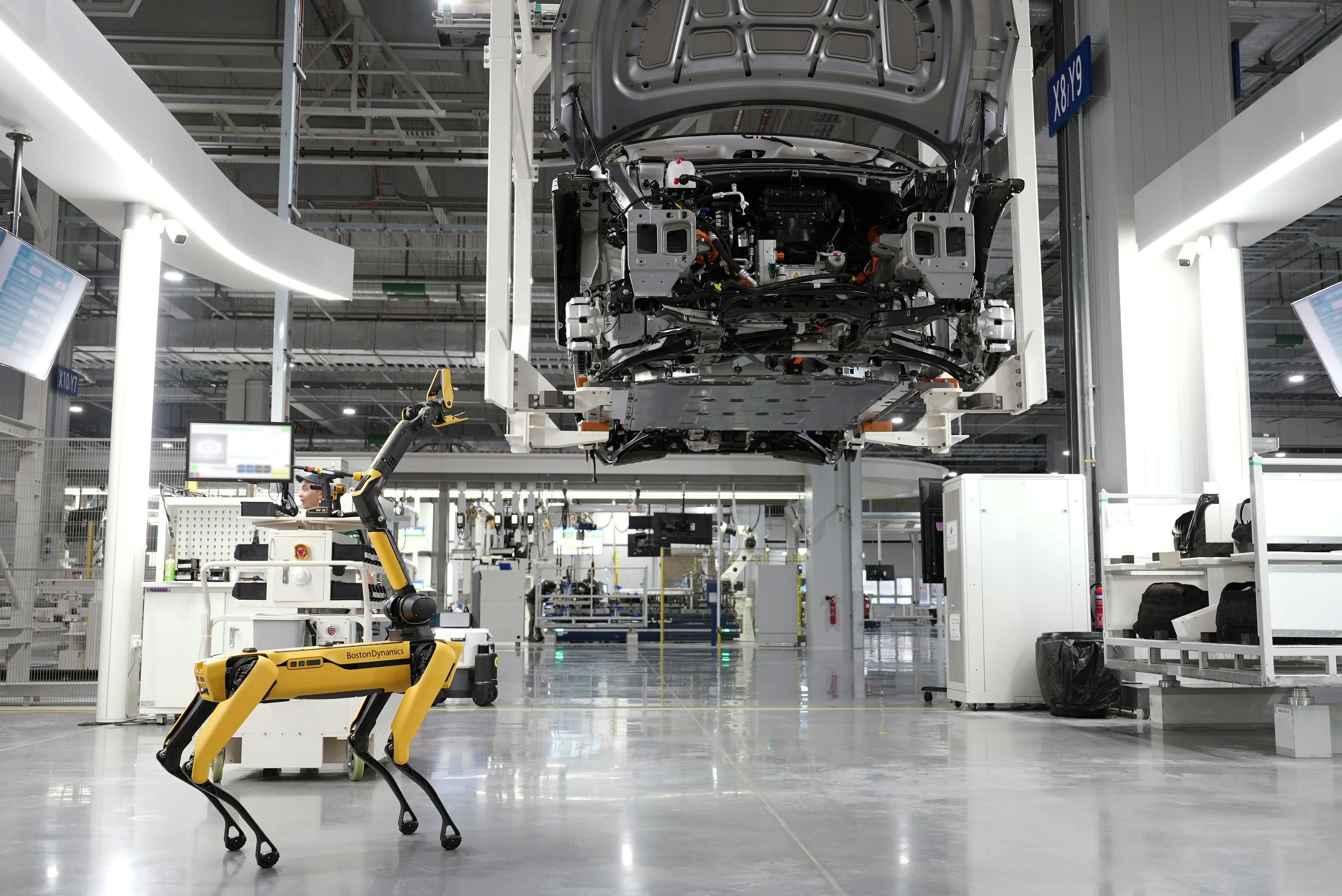 robots in factory, car assembly