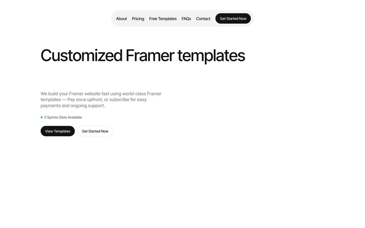Best Framer AI Startup Template with Framer Sites