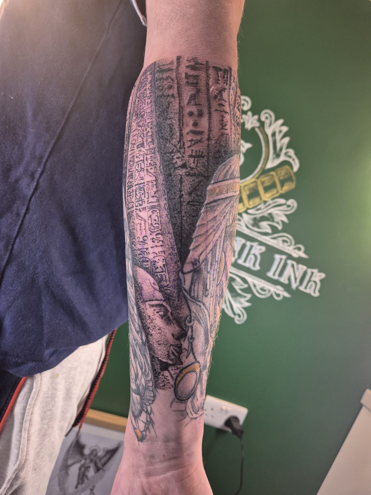 Arm tattoo of a pirate.