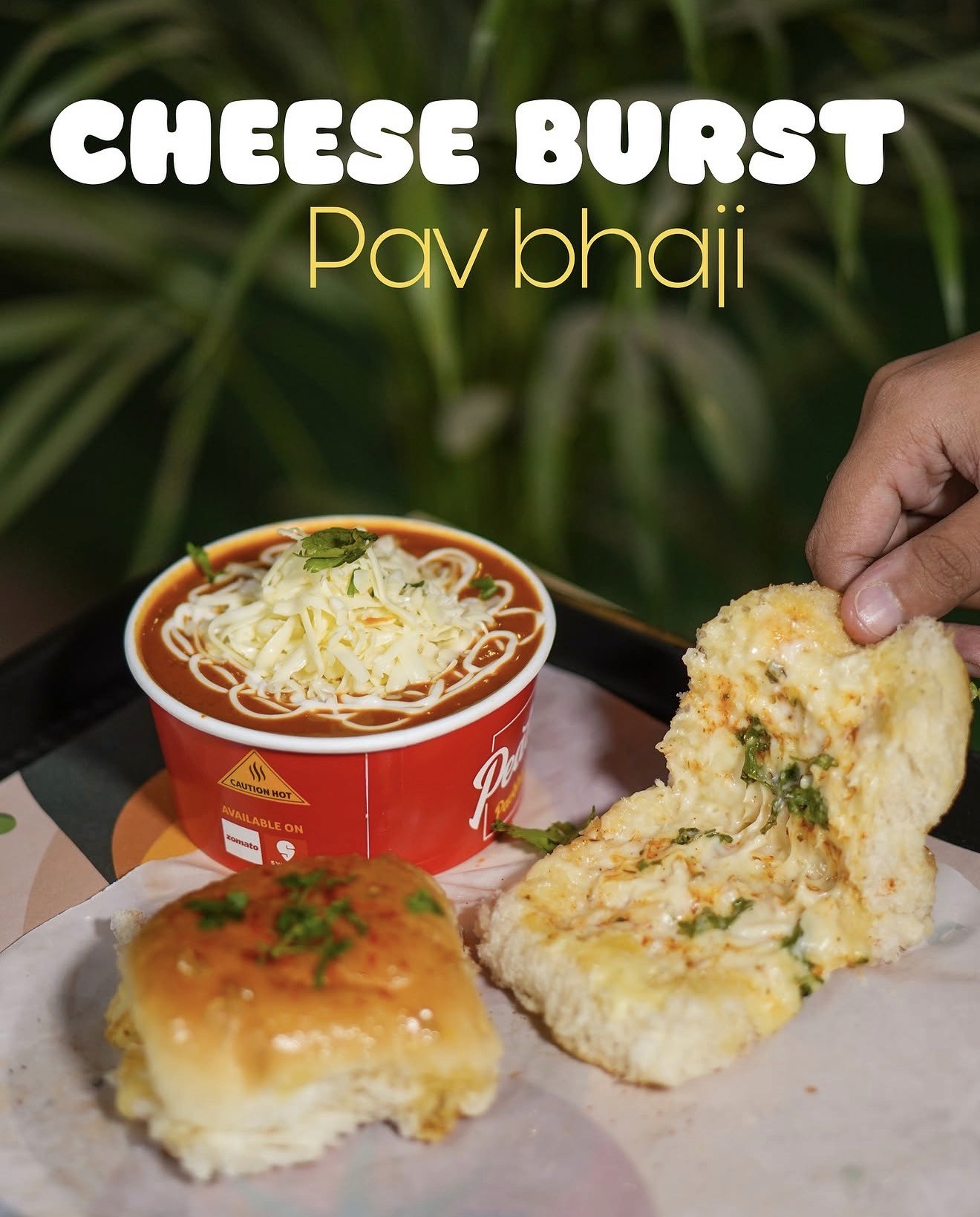 Peatos Pavbhaji Cafe - Cheese Burst Pav Bhaji ad creative