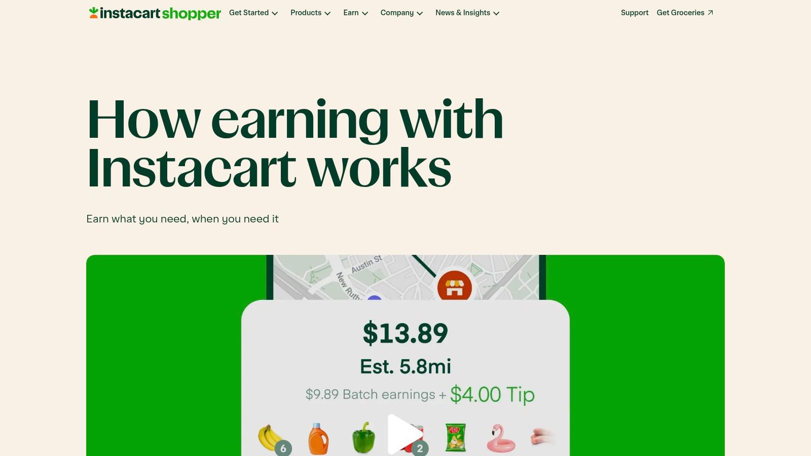 Instacart (Instant Cashout)