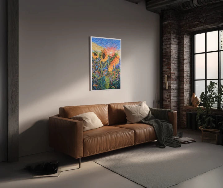premium art poster and canvas prints, with originals available, from QART , of the artwork " Sunflowers "
