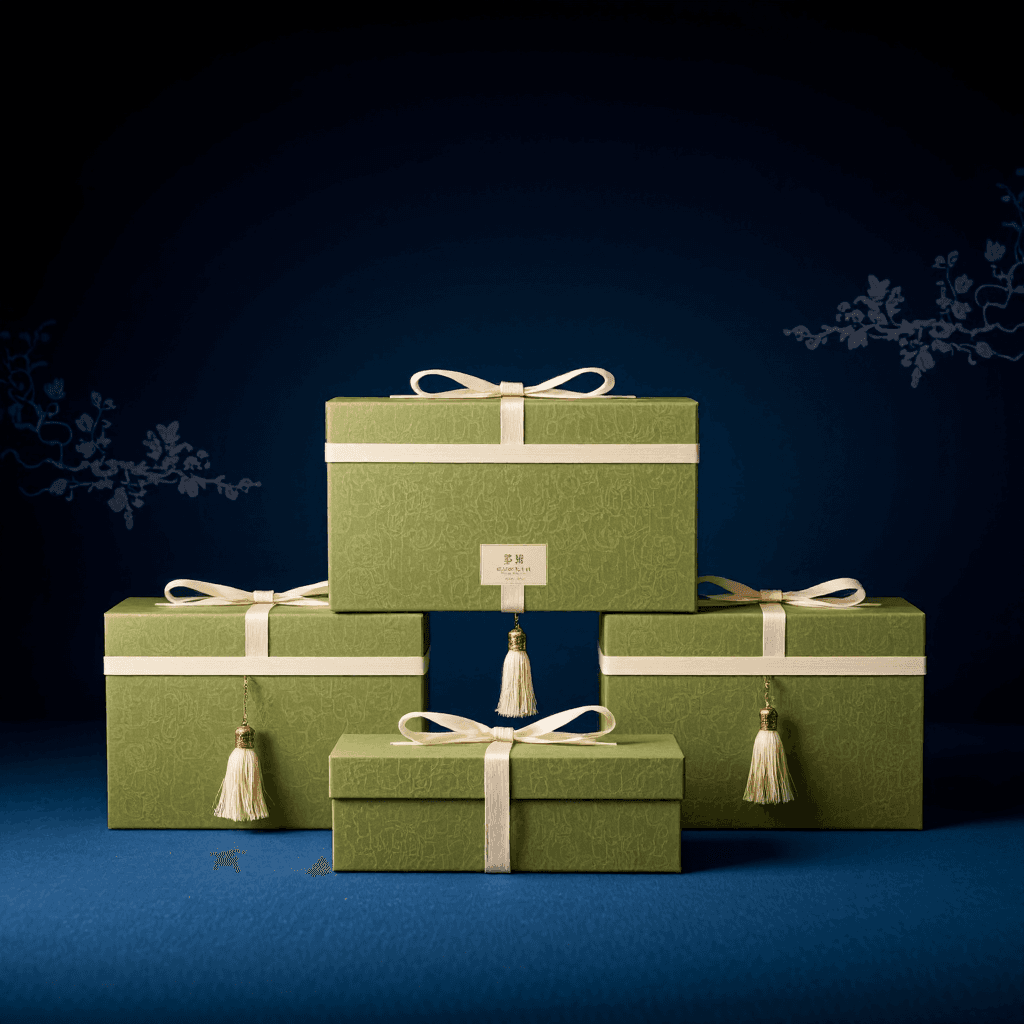 product photography of collection of gift boxes