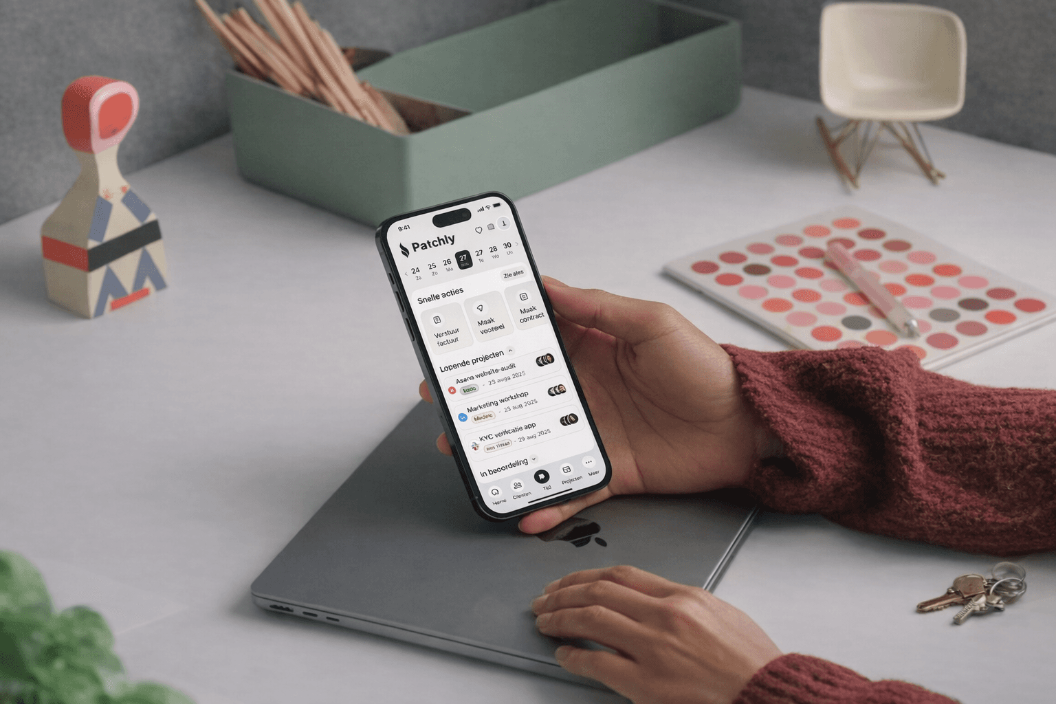 A mockup of Freelio's mobile app