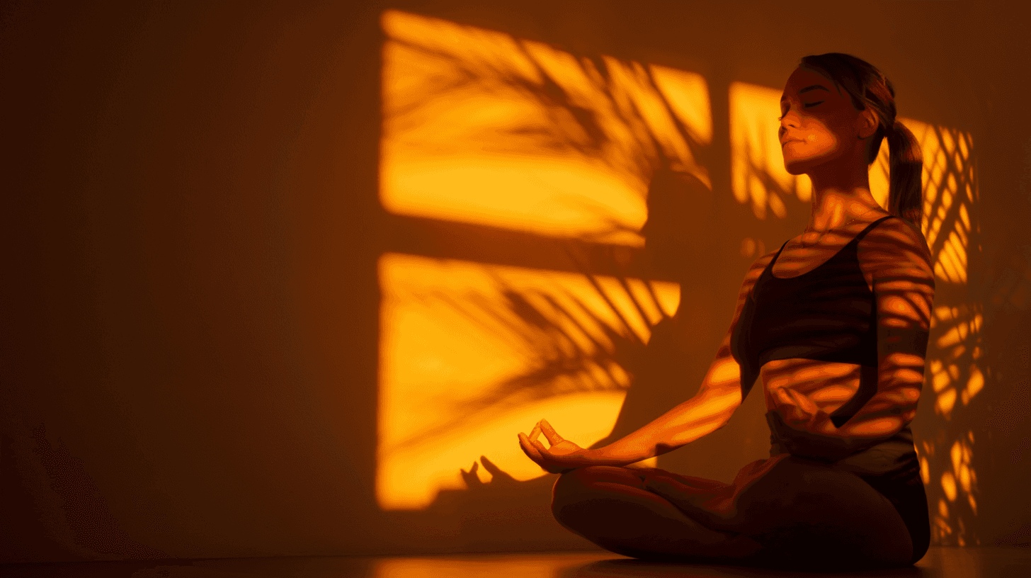 Woman doing yoga in sunlight