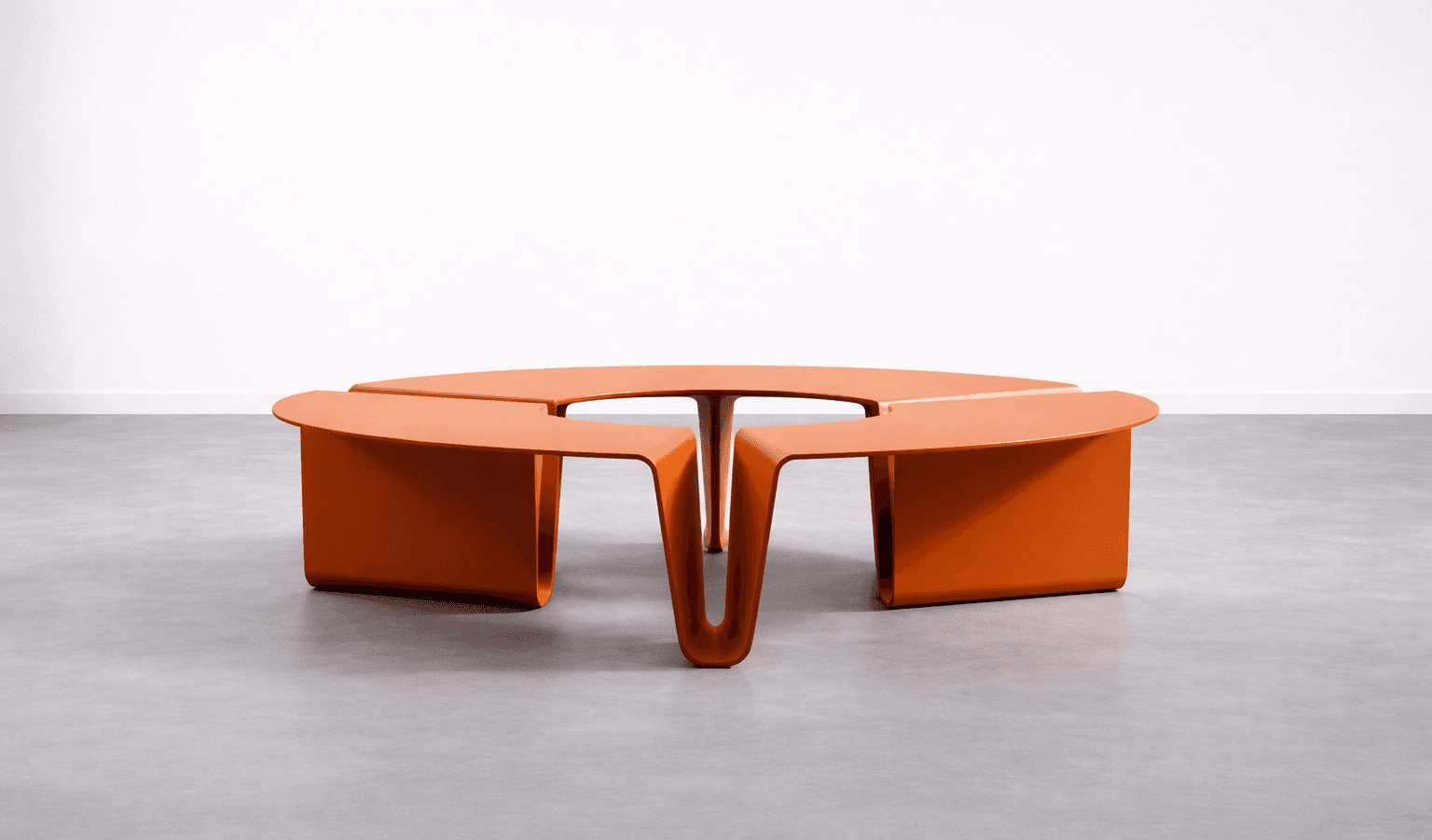 Photo of metalic orange color side table.