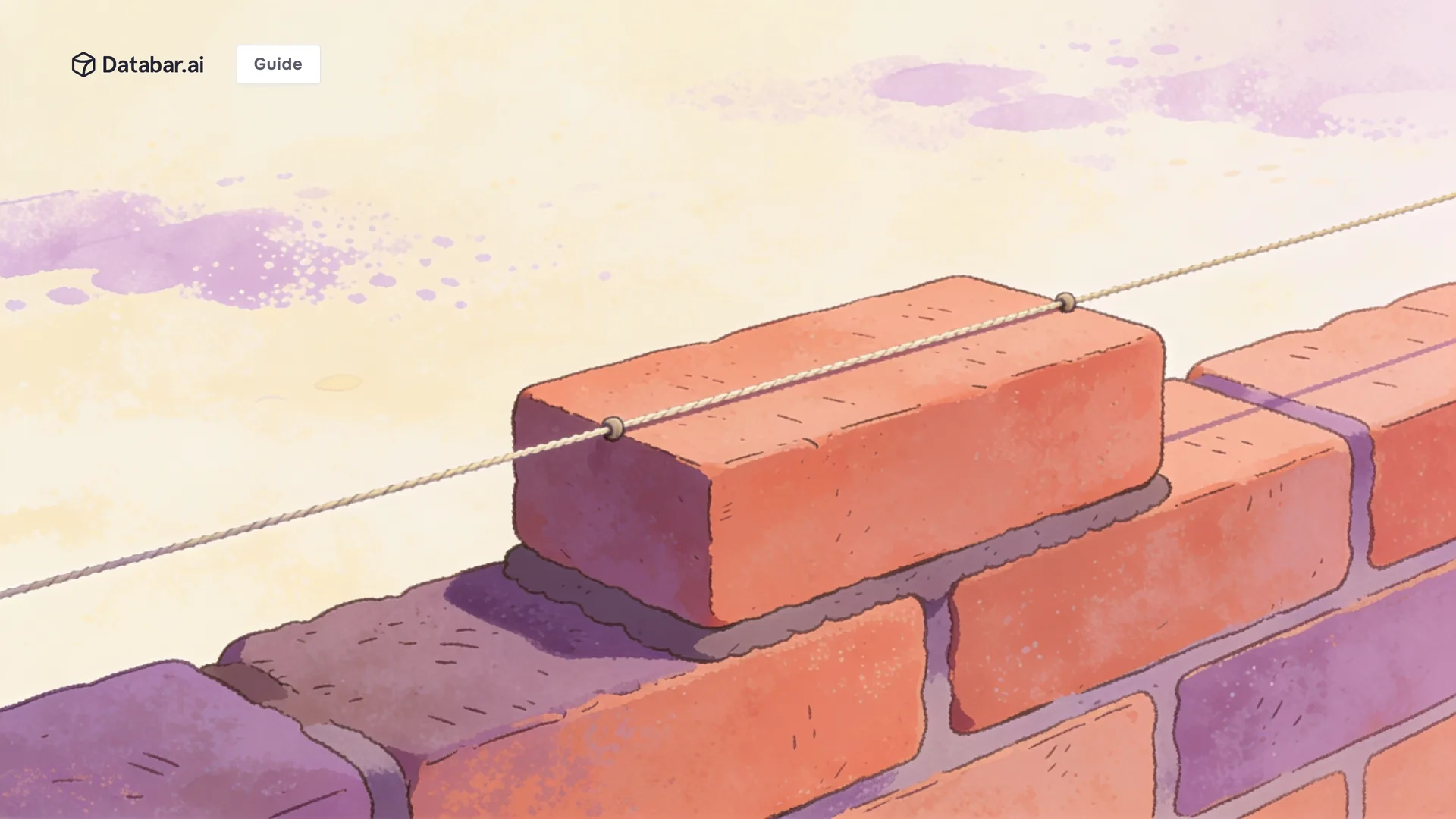 Illustration of a first course of foundation blocks laid straight and level along a string line — RevOps 101: What It Is, Why It Matters & How to Hire Your First RevOps Person