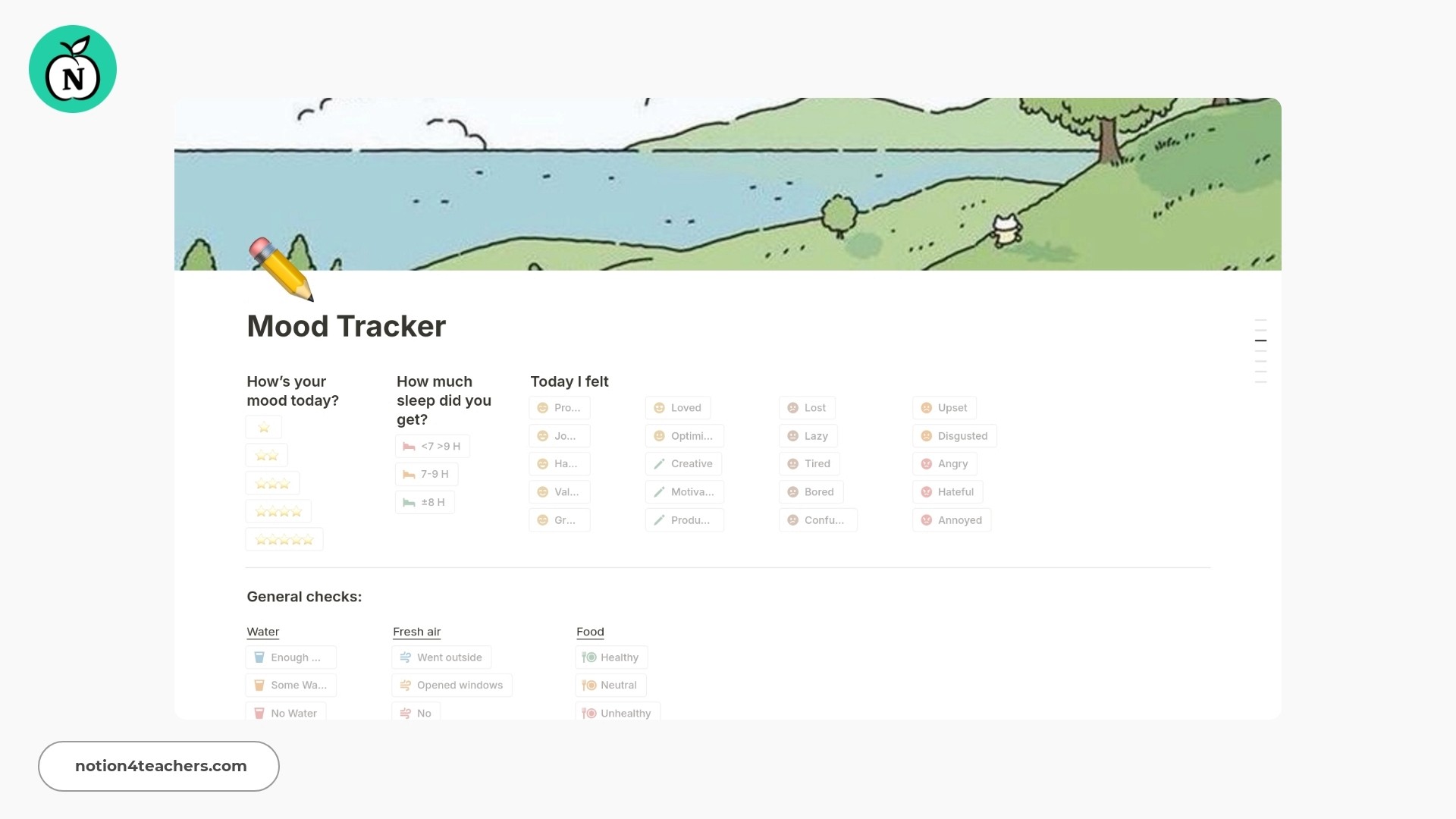 Mood Tracker Template by Kirsten