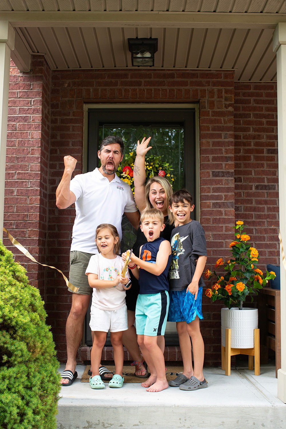 Athlete winning a race