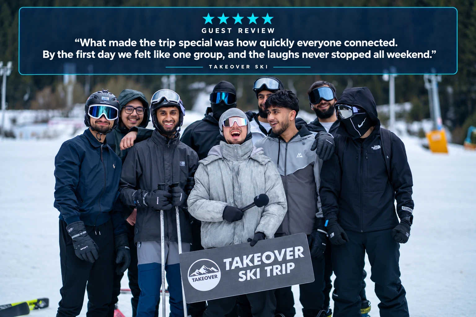 Takeover Ski guest review: What made the trip special was how quickly everyone connected. By the first day we felt like one group, and the laughs never stopped all weekend.