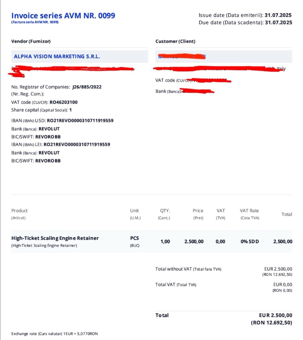 JUL 2025 · $2,875 (€2,500)