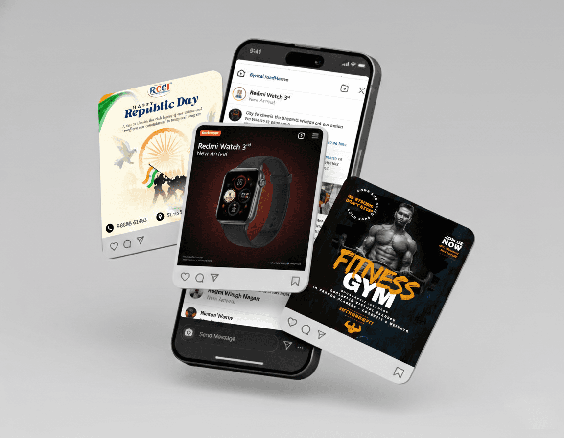 Visual Branding & Social Media Layout Showcase"