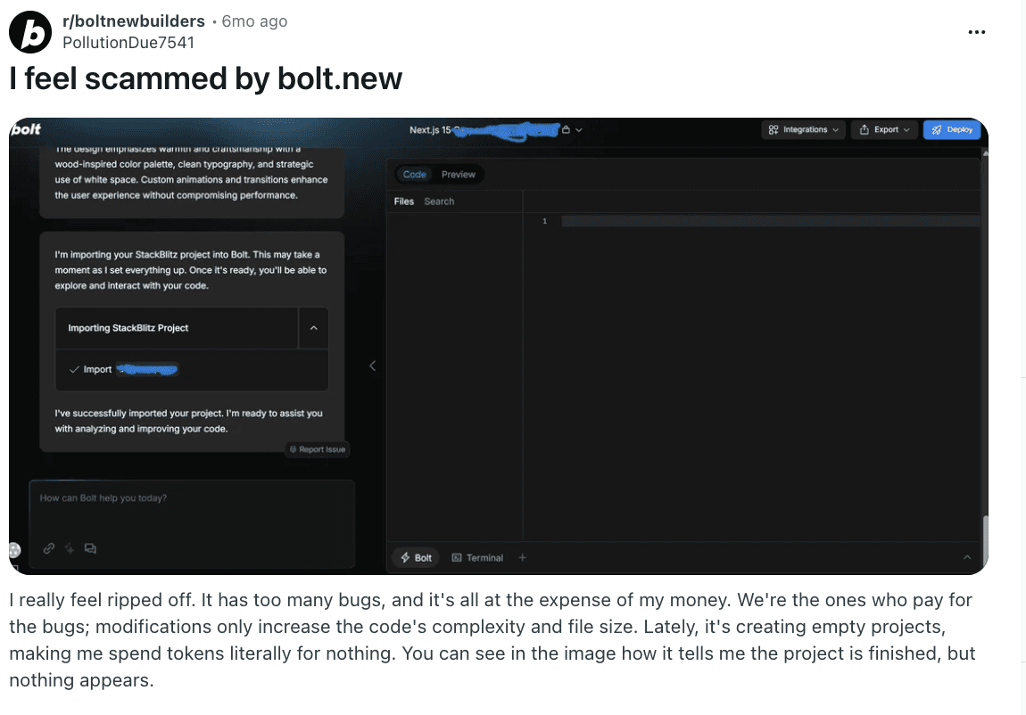 bolt challenges Frequent bugs and system downtime